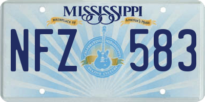MS license plate NFZ583