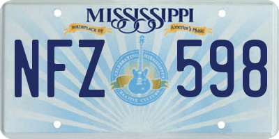 MS license plate NFZ598