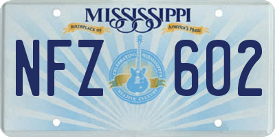 MS license plate NFZ602