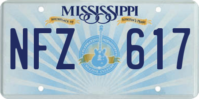 MS license plate NFZ617