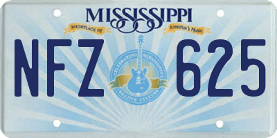 MS license plate NFZ625