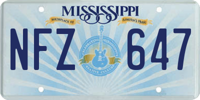 MS license plate NFZ647