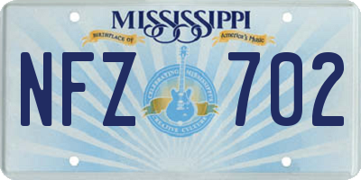 MS license plate NFZ702