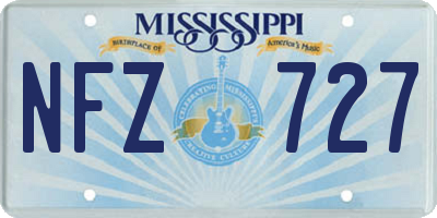 MS license plate NFZ727