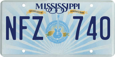 MS license plate NFZ740