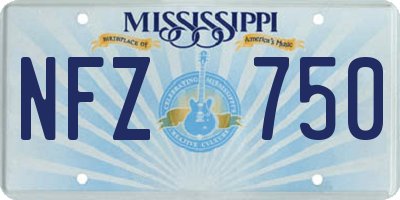 MS license plate NFZ750