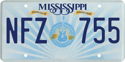 MS license plate NFZ755