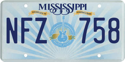 MS license plate NFZ758