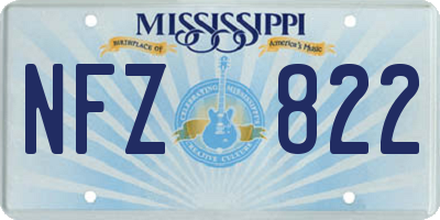 MS license plate NFZ822