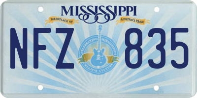 MS license plate NFZ835