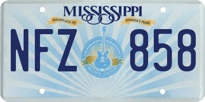 MS license plate NFZ858