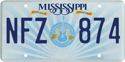 MS license plate NFZ874