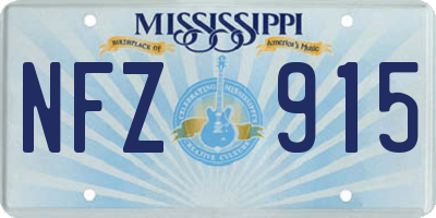 MS license plate NFZ915