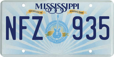 MS license plate NFZ935