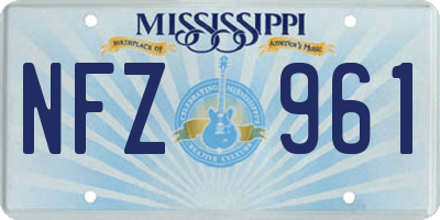 MS license plate NFZ961