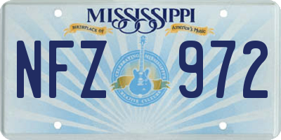 MS license plate NFZ972
