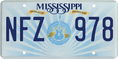 MS license plate NFZ978