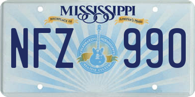 MS license plate NFZ990