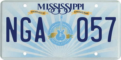 MS license plate NGA057