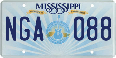 MS license plate NGA088