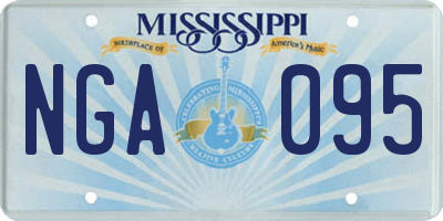 MS license plate NGA095
