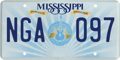MS license plate NGA097
