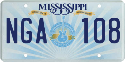 MS license plate NGA108