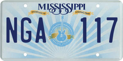 MS license plate NGA117
