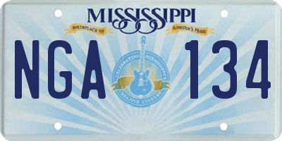 MS license plate NGA134