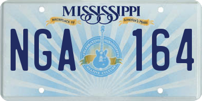 MS license plate NGA164