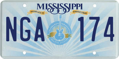 MS license plate NGA174