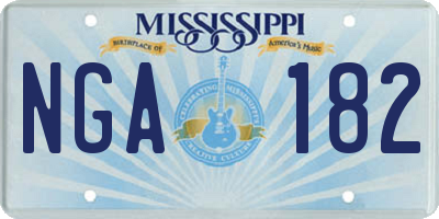 MS license plate NGA182