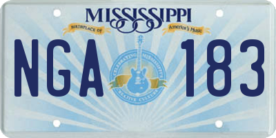 MS license plate NGA183