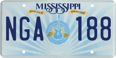 MS license plate NGA188