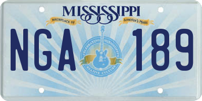 MS license plate NGA189