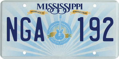 MS license plate NGA192