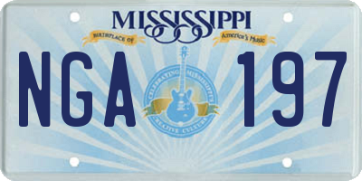 MS license plate NGA197