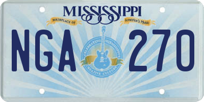MS license plate NGA270