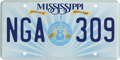 MS license plate NGA309