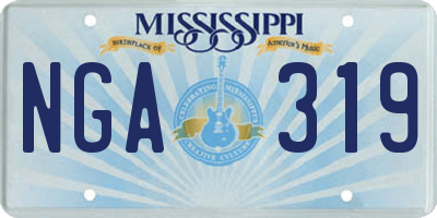 MS license plate NGA319