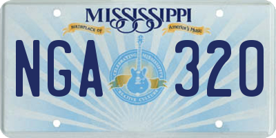MS license plate NGA320