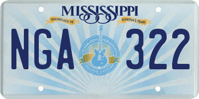 MS license plate NGA322