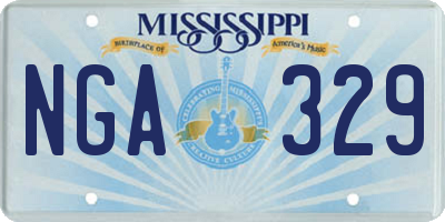 MS license plate NGA329