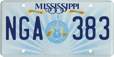 MS license plate NGA383