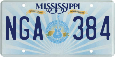 MS license plate NGA384