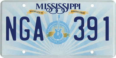 MS license plate NGA391