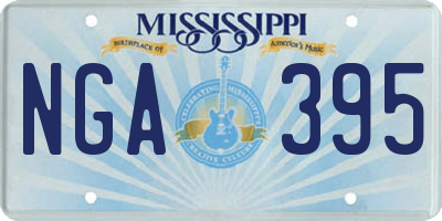 MS license plate NGA395