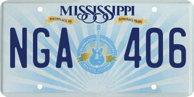 MS license plate NGA406