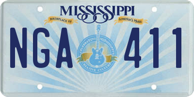 MS license plate NGA411