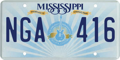 MS license plate NGA416